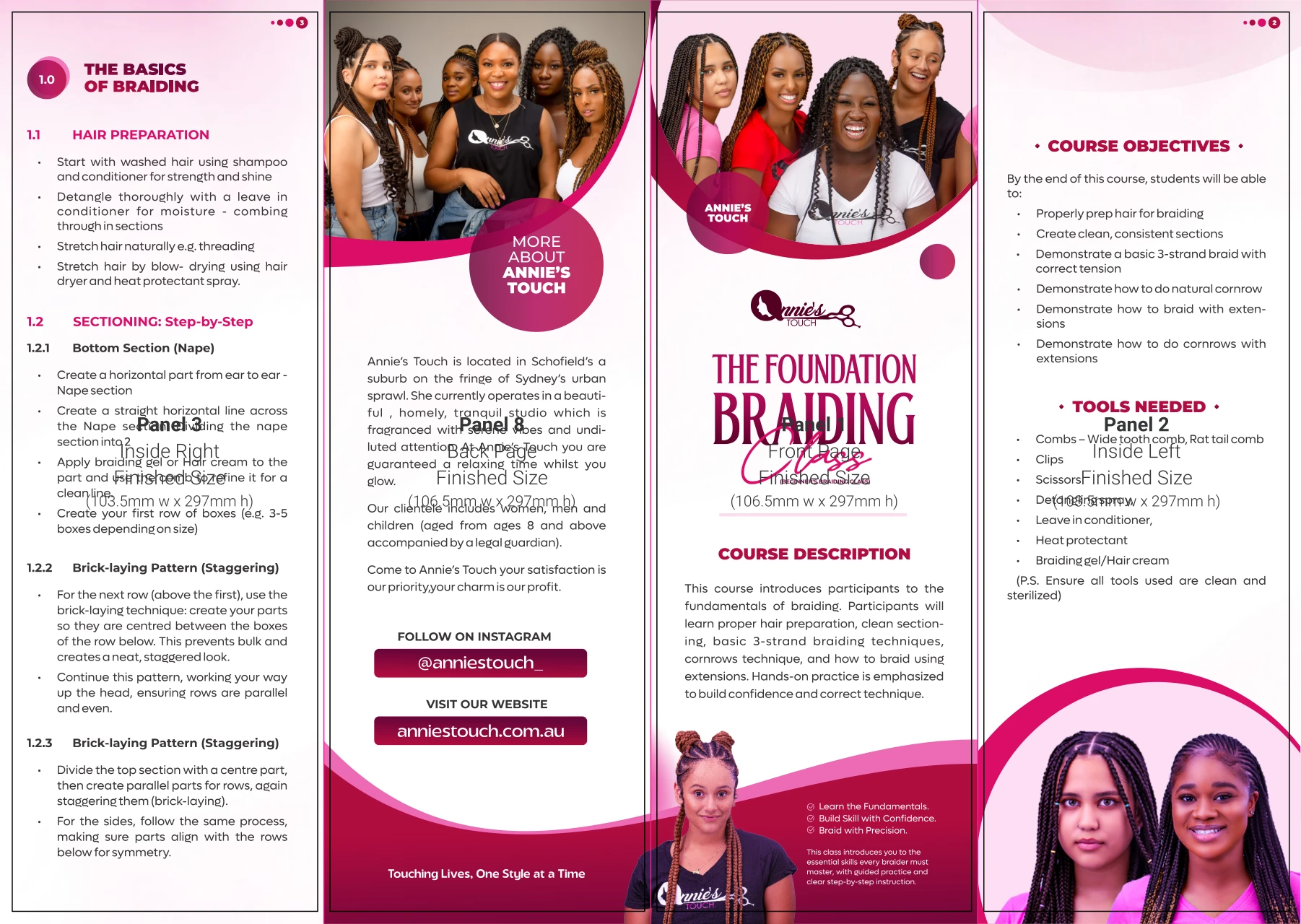 Fourfold brochure — first print face