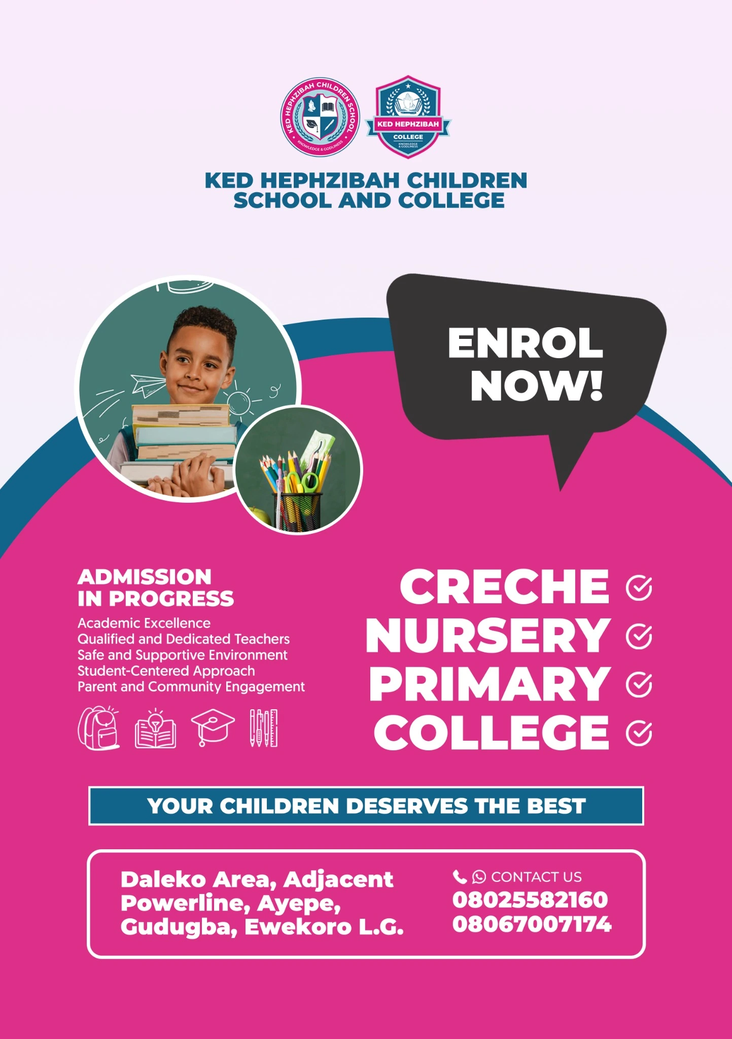 School admissions campaign graphic