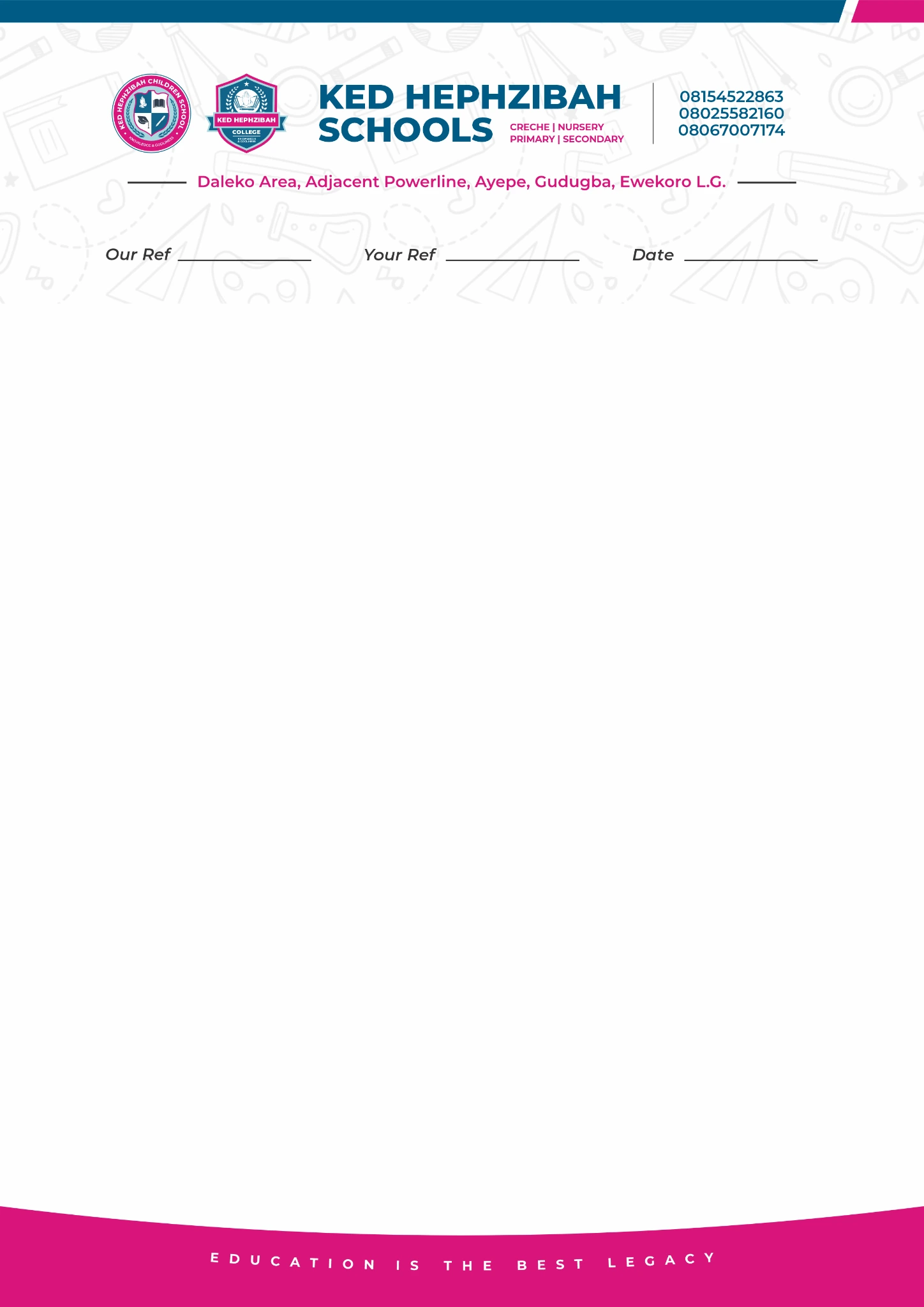 Hephzibah Schools letterhead