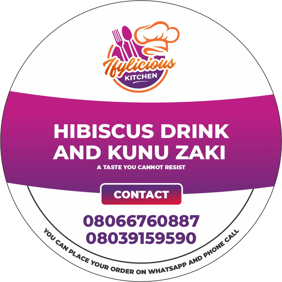Hibiscus drink and kunu zaki bottle label