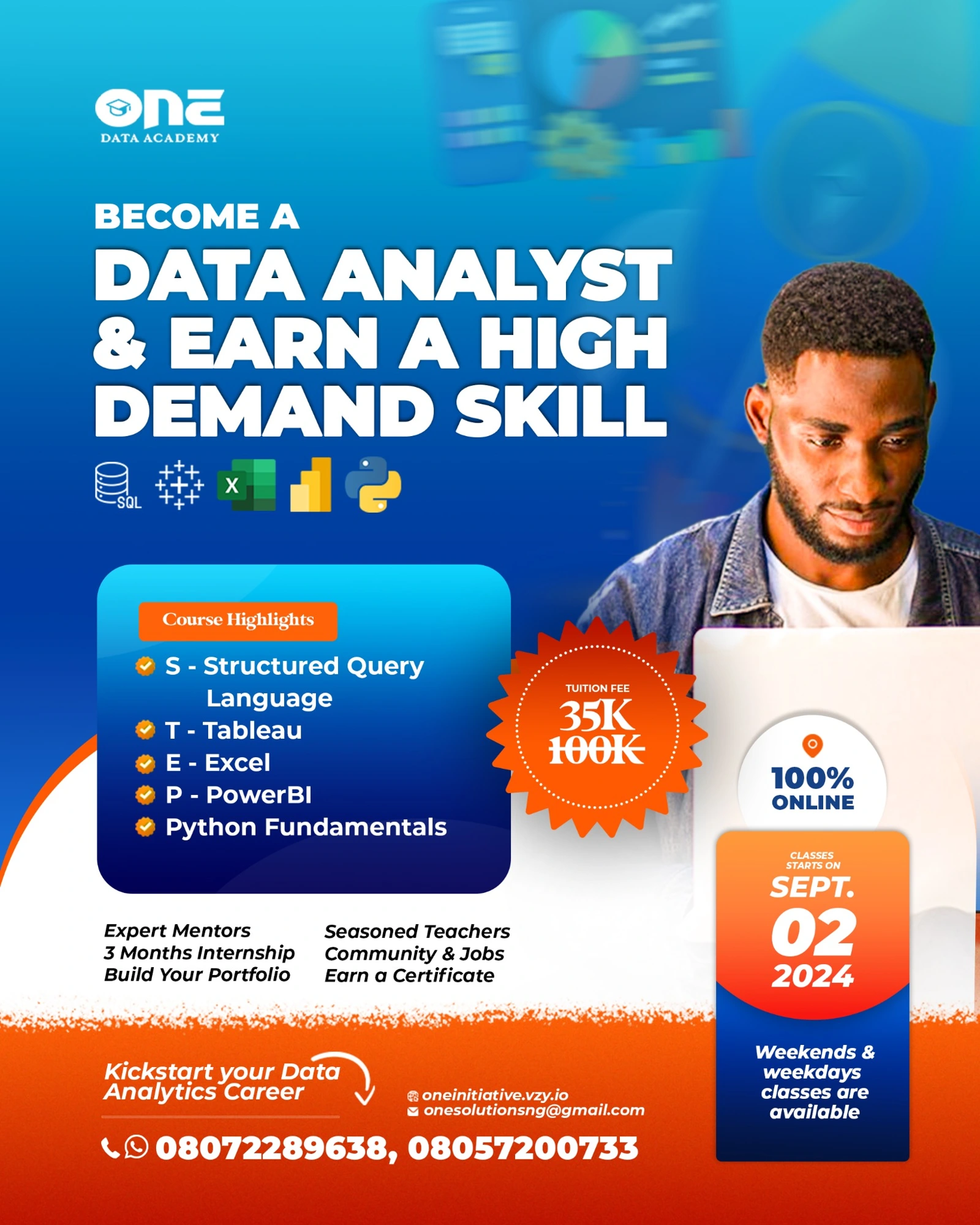 One Academy data analyst course graphic