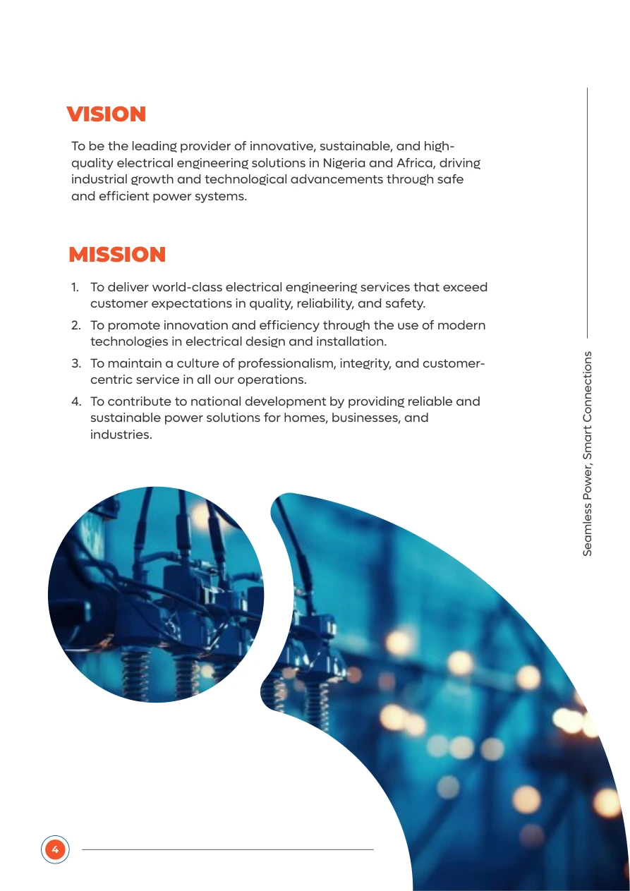 Vision, mission and core values page