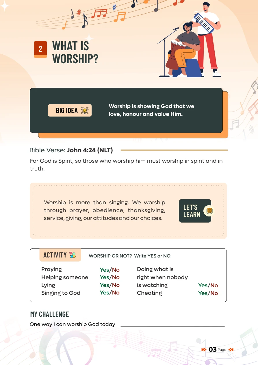 What is worship? teaching and activities