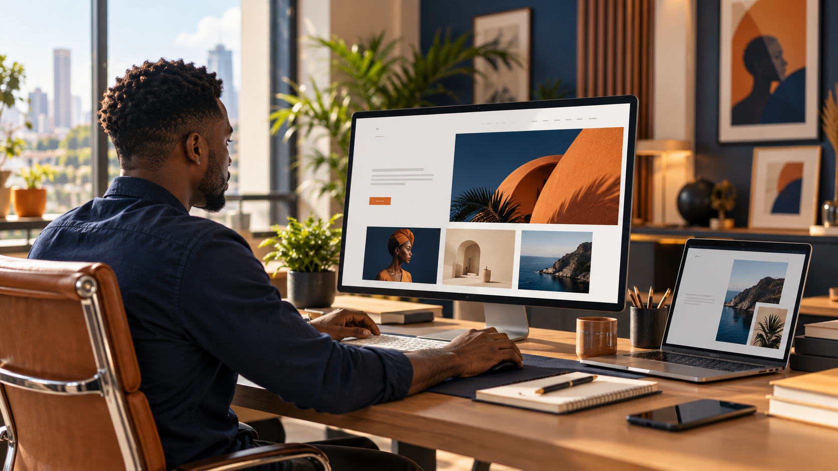 A website designer shaping a responsive digital experience