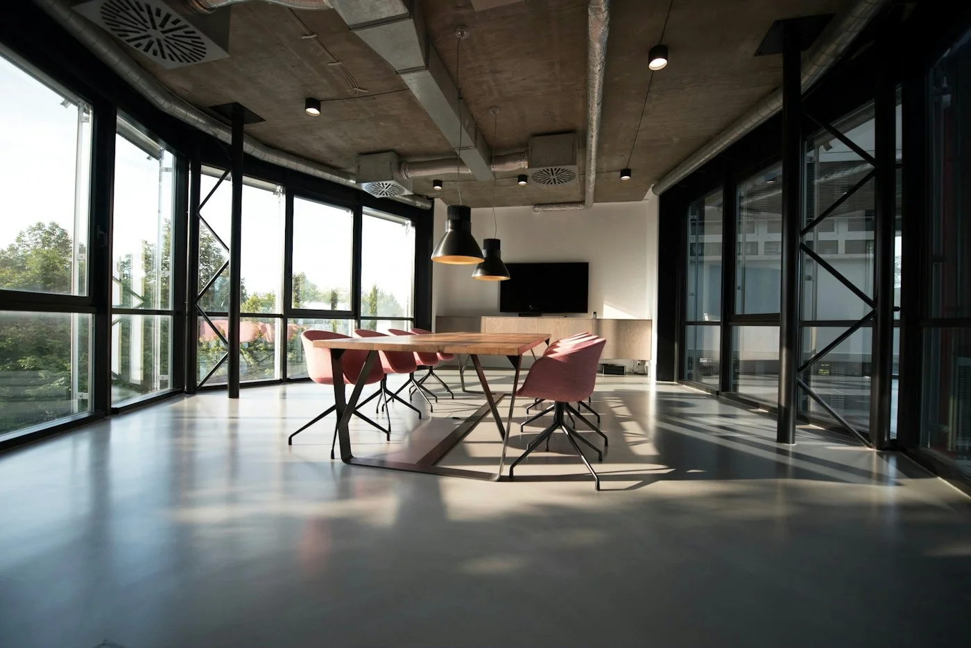 Creative workspace in natural light